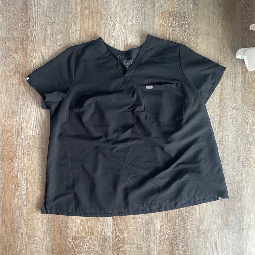 Black V-Neck Scrub Set